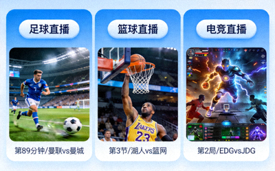 多画面体育直播流媒体界面展示足球篮球电竞同时播放